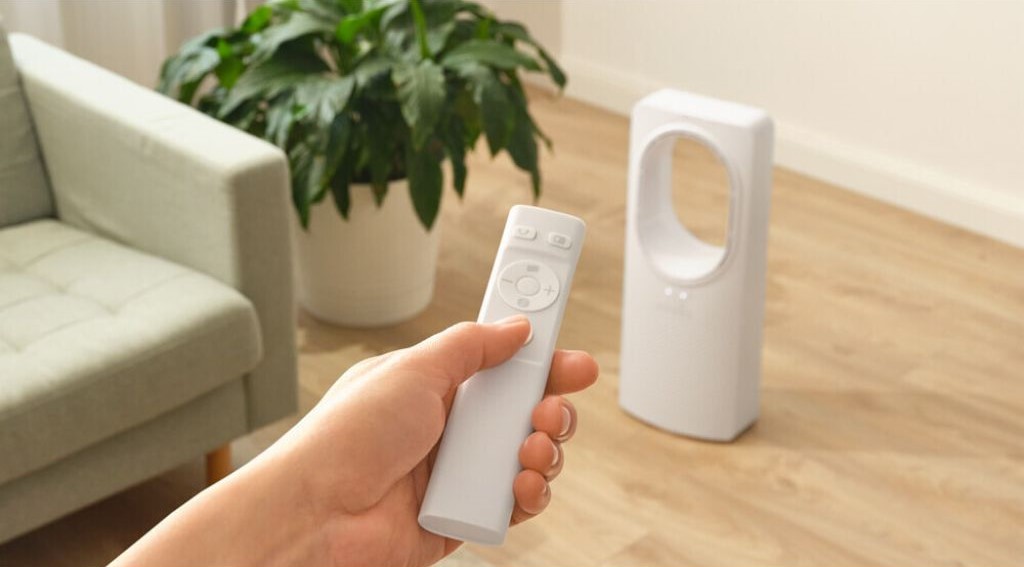 Bezlopatkový stojanový ventilátor s dálkovým ovladačem Hausmeister HM 8607 6 (1)